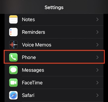 Open Settings and select Phone