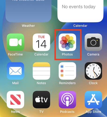 Open photos app