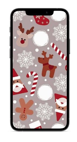 Reindeers, Candy Cane and Santa Wallpaper