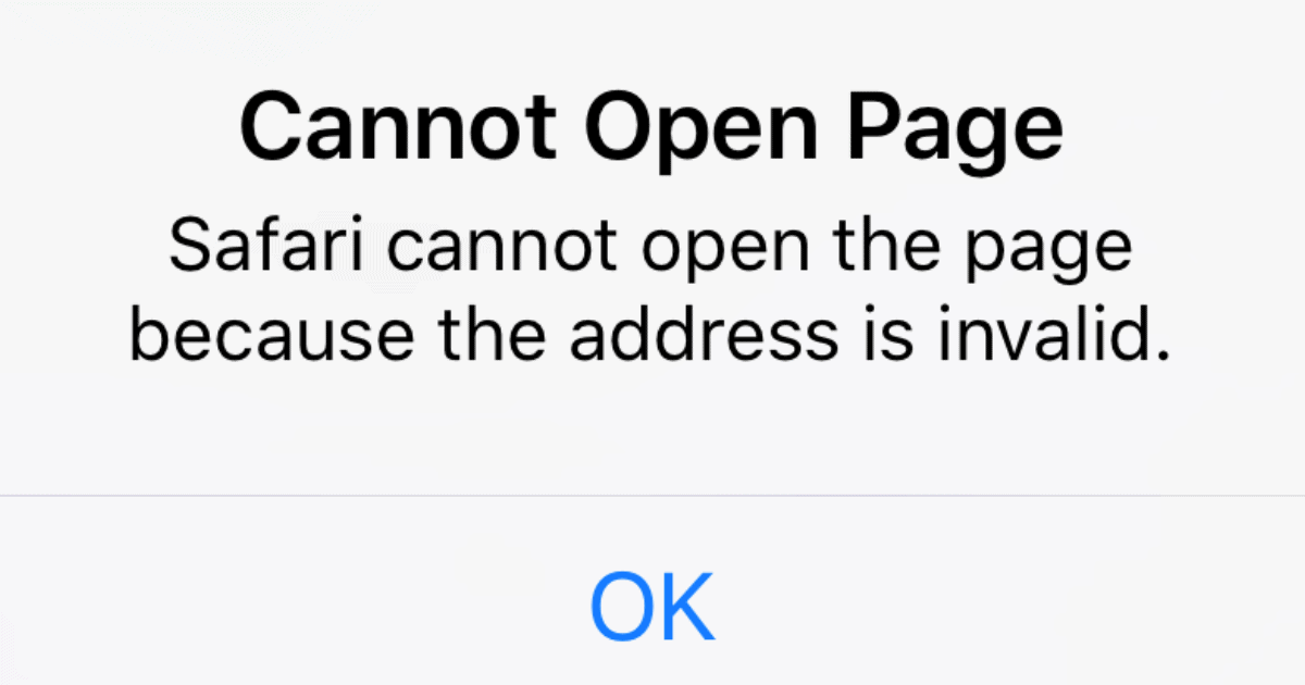 safari cannot open the image error on iPhone