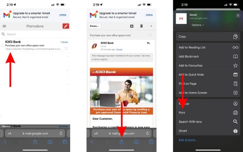 Save an Email As a PDF in Any Email Client Through a Browser on an iPhone