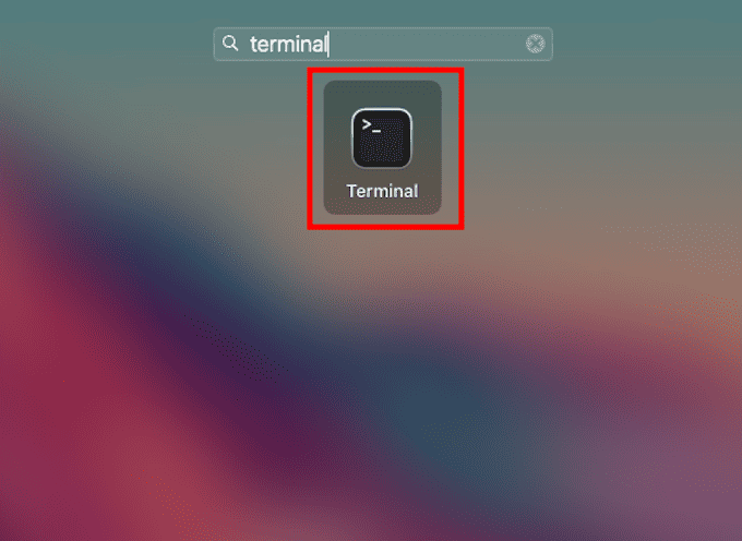 Search and open Terminal