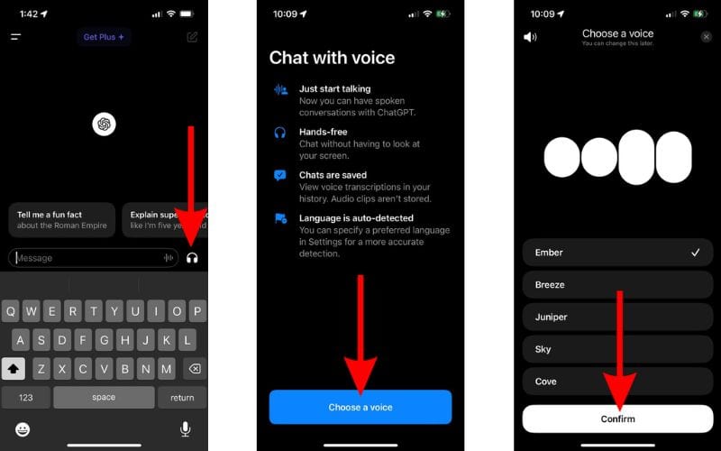 Setup Chat with voice in the ChatGPT app on iPhone