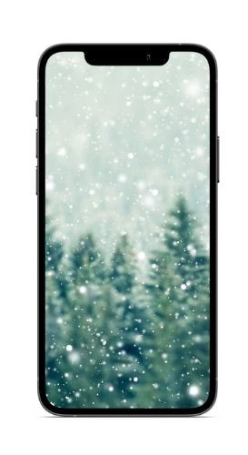 Snowflakes and Trees Best Christmas Wallpaper for iPhone