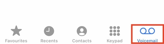 Switch to the Voicemail tab in the bottom right corner of the screen