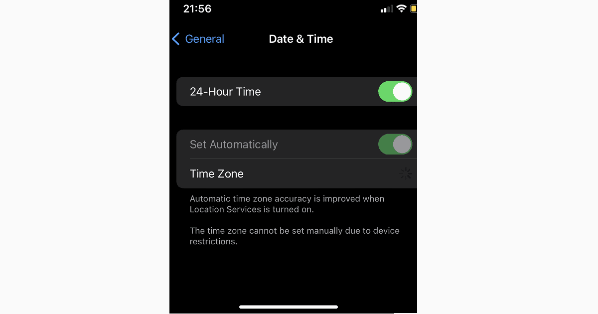 Fixed: Time Zone Cannot Be Set Manually Due to Device Restrictions
