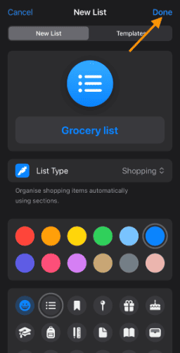 Finalize changes to new grocery list