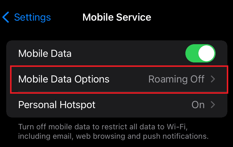 mobile data options