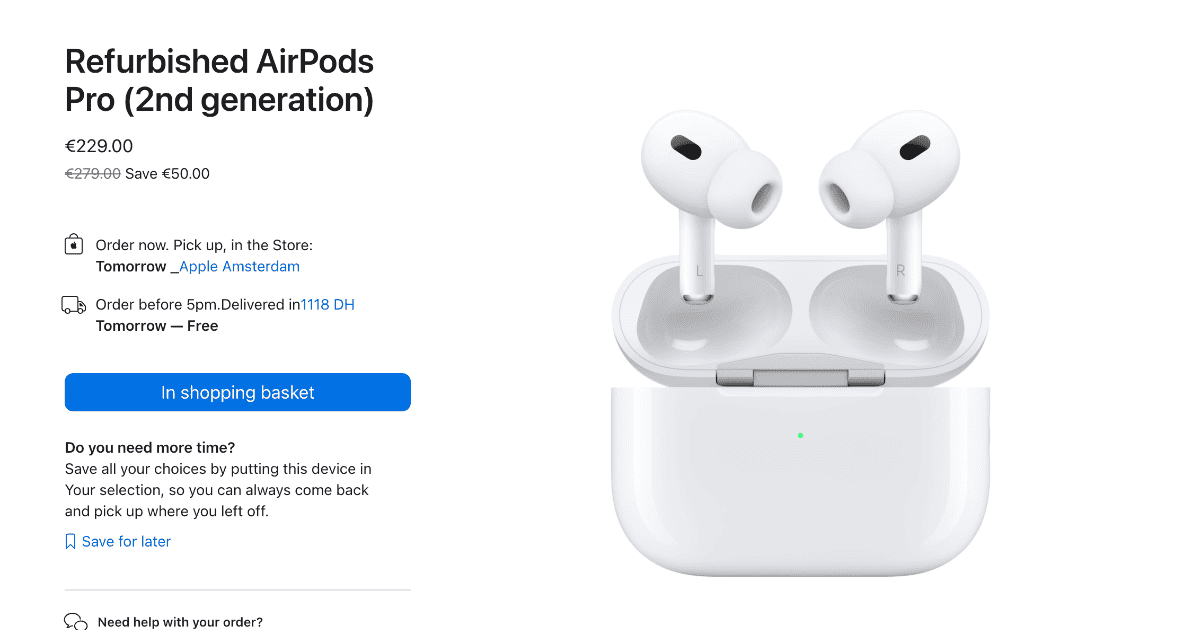 Refurbished Apple AirPods pro 2 in Europe