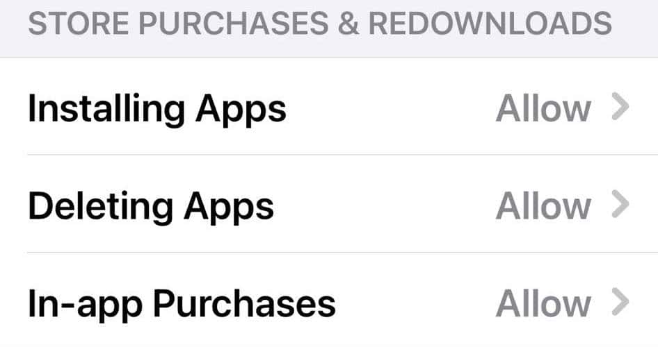Store Purchases and Restrictions on App Store