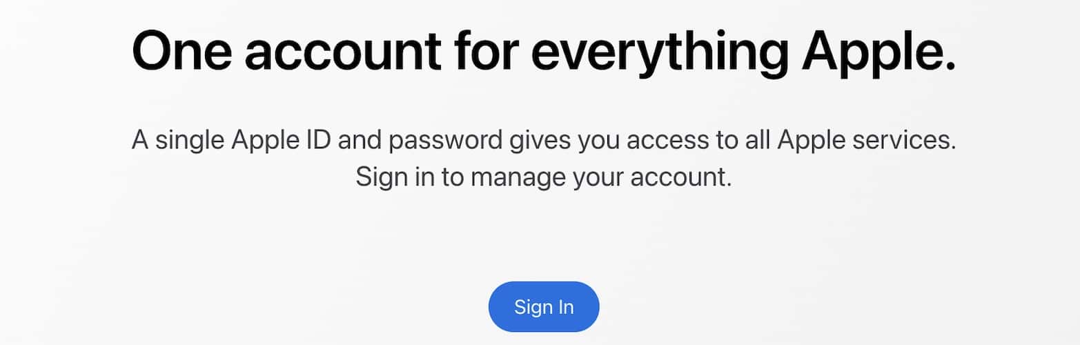 Apple ID Website Sign In to Account Page 