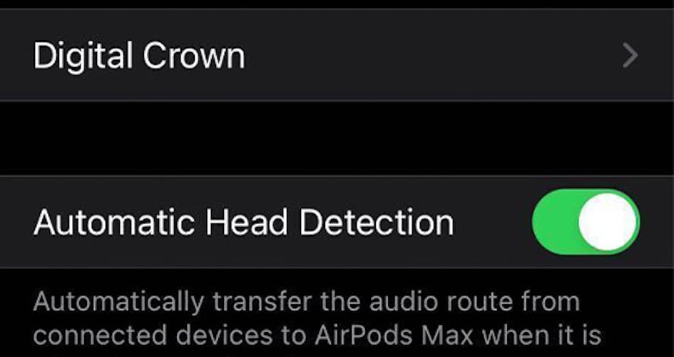 The Automatic Head Detection Button on the iPhone for AirPods Max