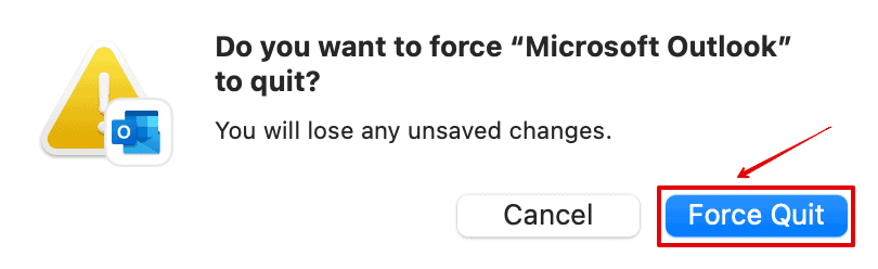 Click on Force Quit again
