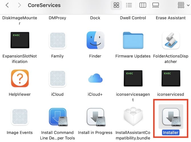 Installer App on CoreServices Pathway