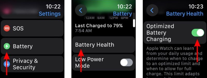 Disable Optimized Battery Charging on the Apple Watch To Fix Apple Watch Ultra 2 Not Charging