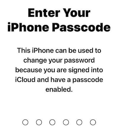 Entering iPhone Passcode to Unlock Apple ID Settings