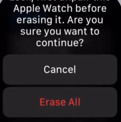Erase All Settings Because Passcode setup grayed out on Apple Watch