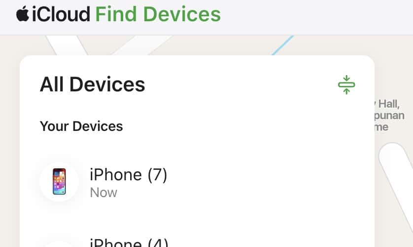 All Devices on Find My iCloud