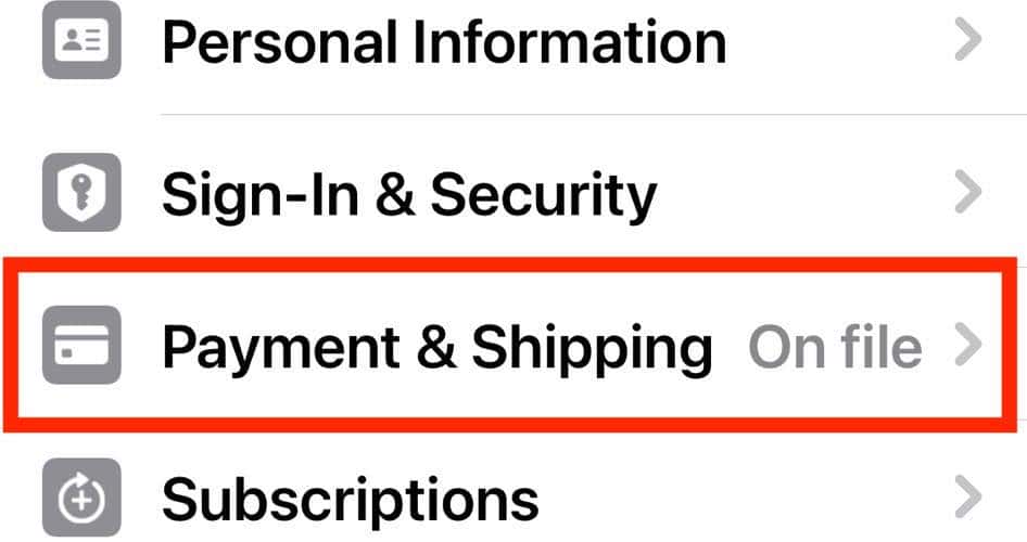 Change Payment and Shipping Because iCloud is Disabled