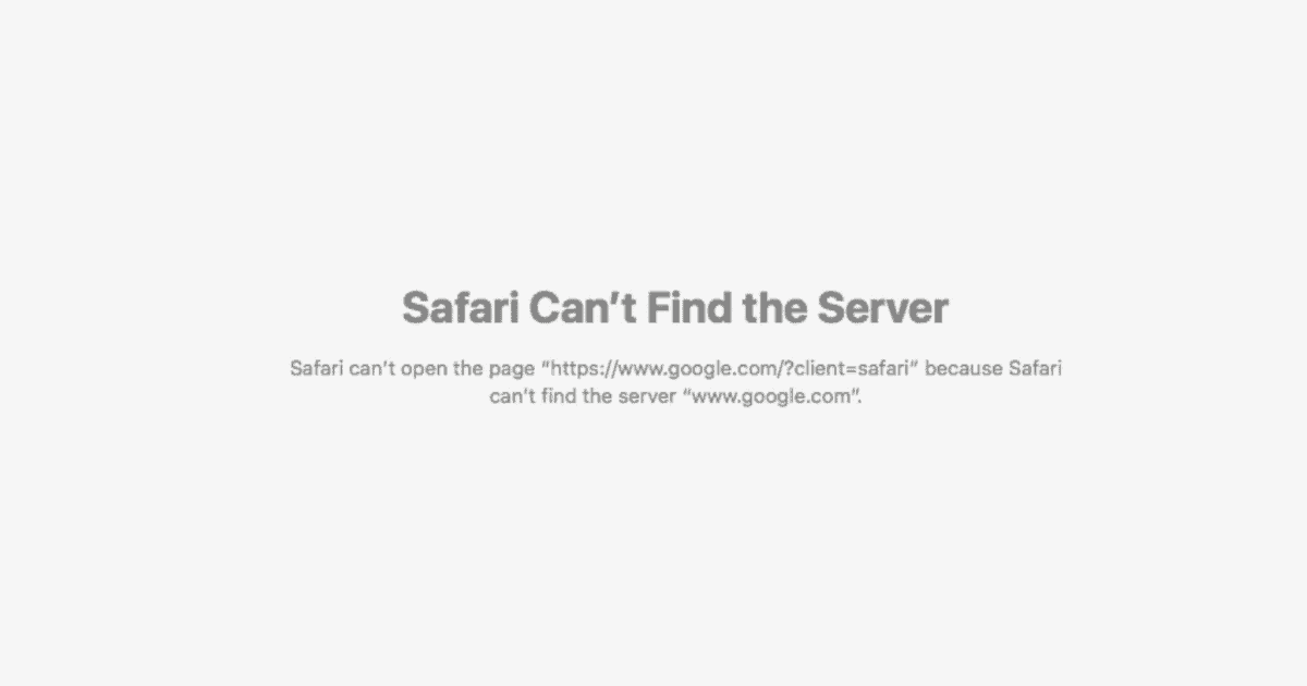 Safari Can't Find The Server