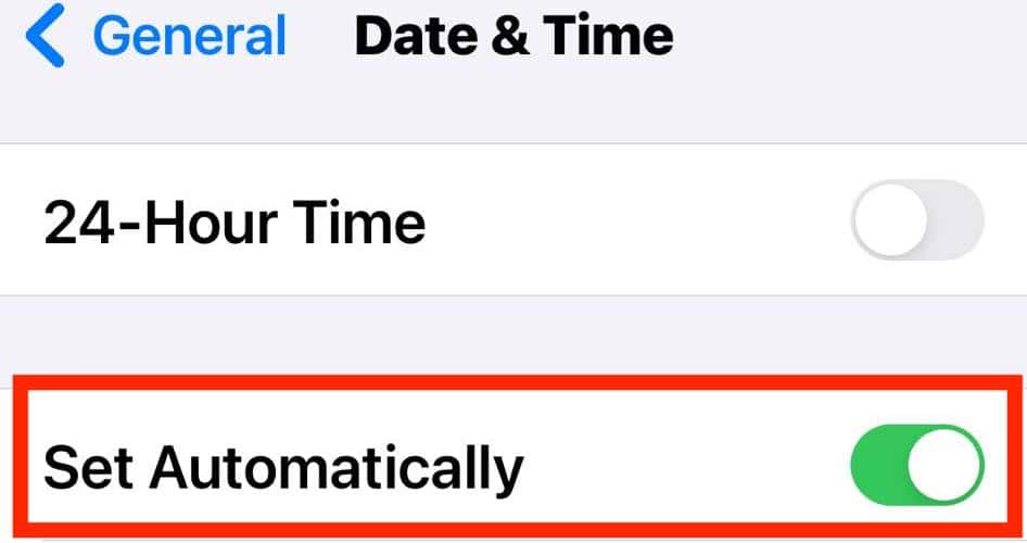 Set Date and Time Automatically on iPhone
