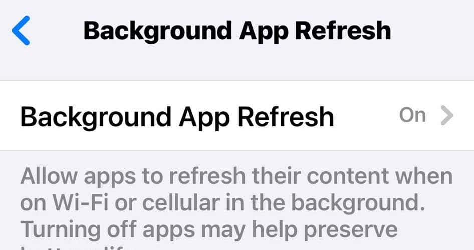 Turn Off Background App Refresh Until iPhone Finishes Indexing Messages
