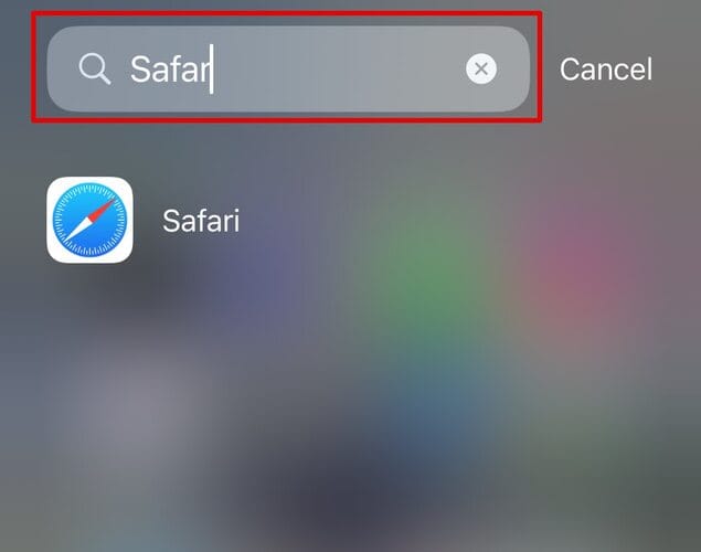 Type Safari in Search box