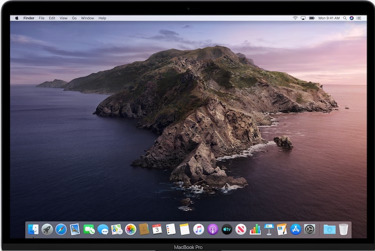 The macOS Catalina Home Screen