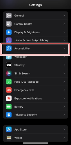 Accessibility settings on iPhone for guided access app unavailable error