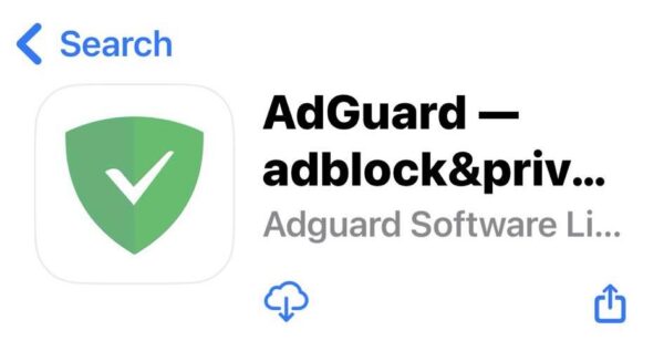 Searching AdGuard on App Store