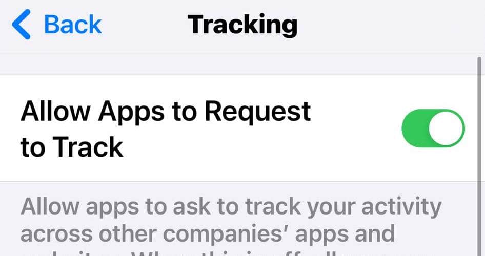 Turning Off Feature that Lets Apps Request Activity Tracking