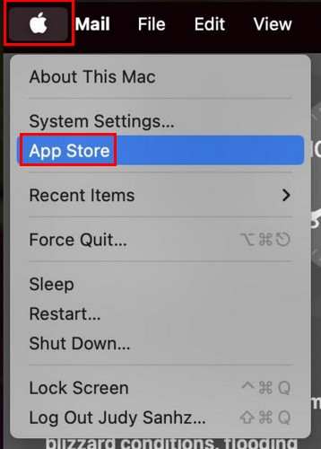 App Store Option in Apple Menu on Mac