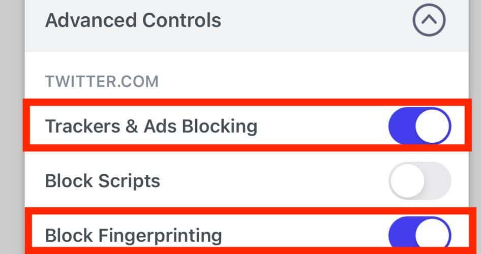 Adjusting Privacy Controls of Brave to Block Twitter Ads on iPhone