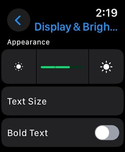 Adjusting the Display and Brightness of an Apple Watch Device