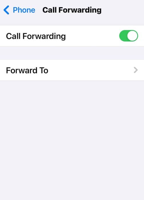 The Toggle Button for the Call Forwarding Feature