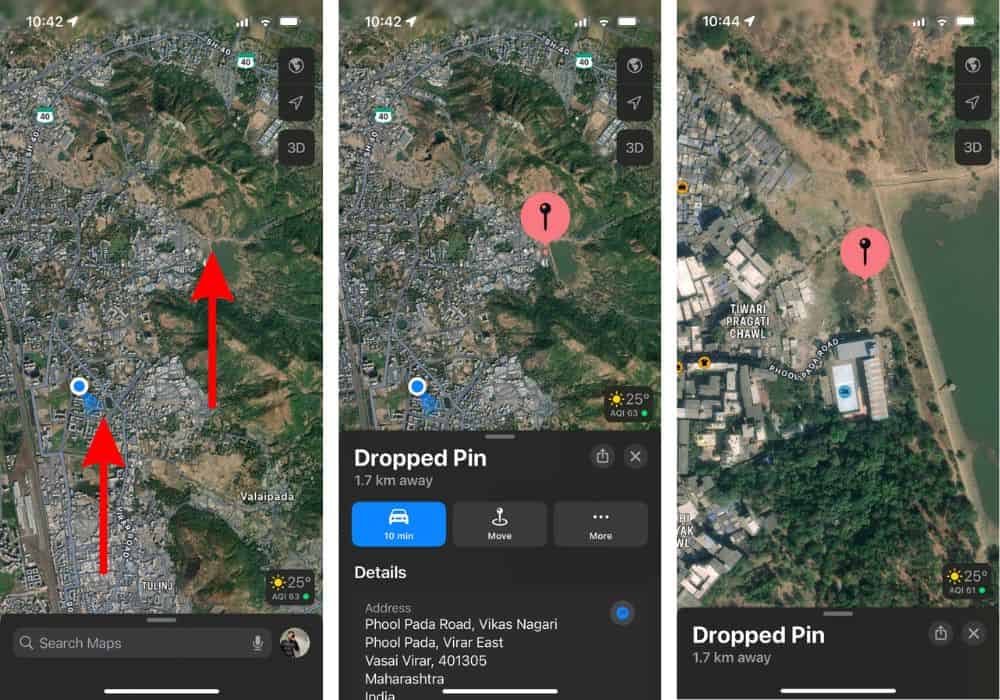 Добавьте пин-код в Apple Maps на iPhone