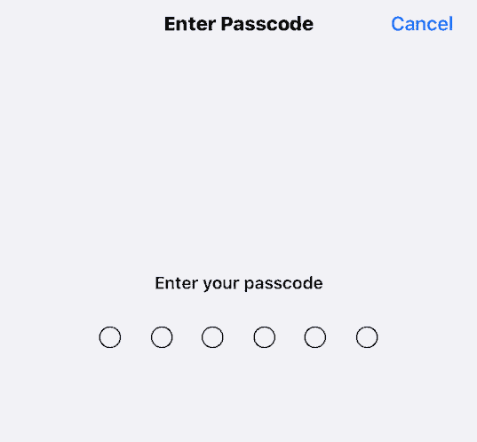 Enter your passcode when prompted