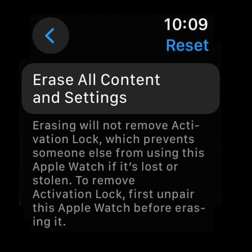 Factory Reset Apple Watch for 