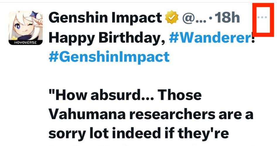 Ad for Genshin Impact on X App