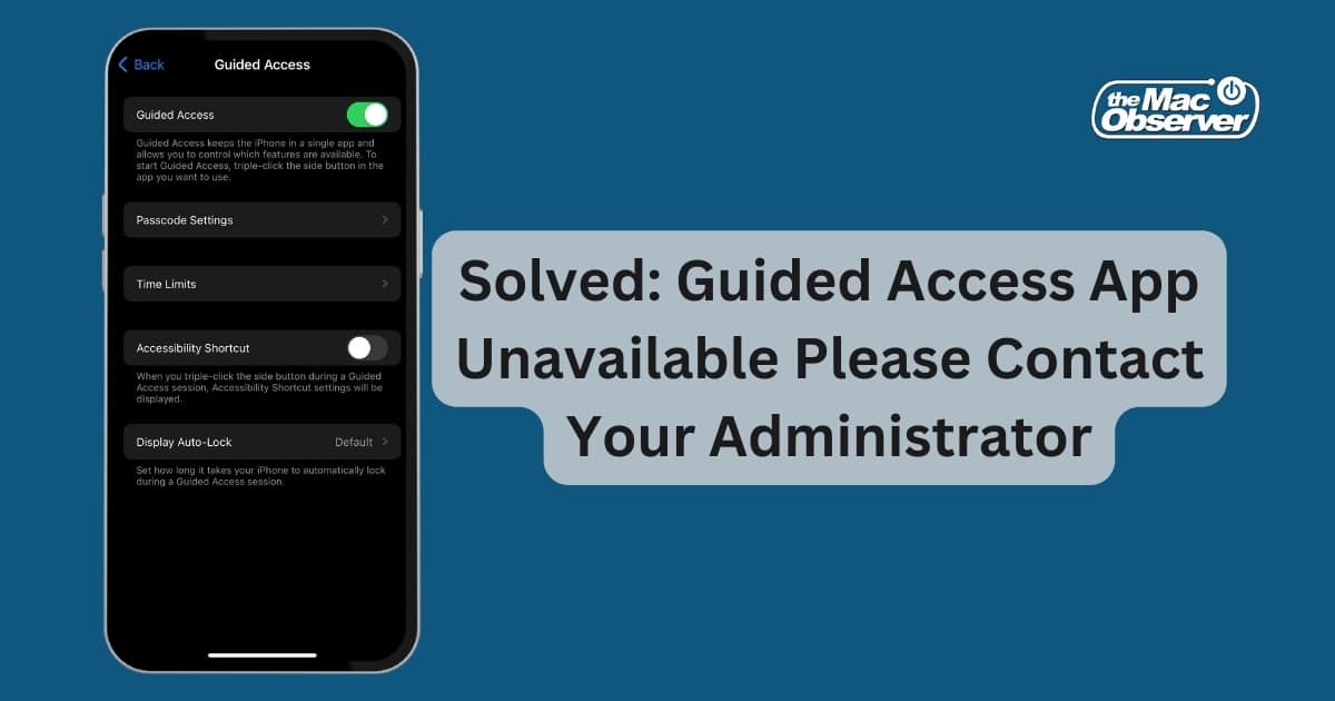 Guided access settings page