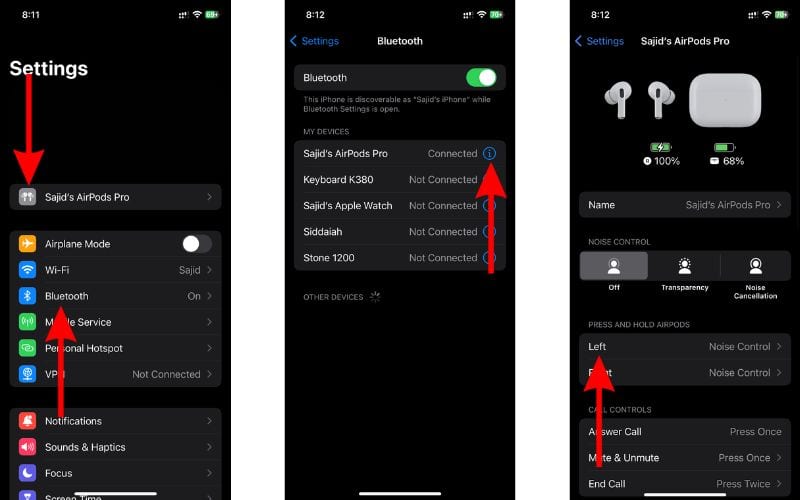 Head to AirPods Touch Controls