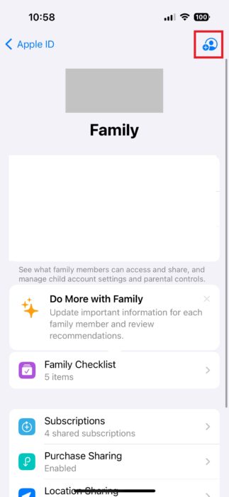 Add family to Apple account