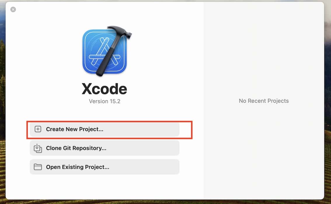 Creating a New Project on XCode