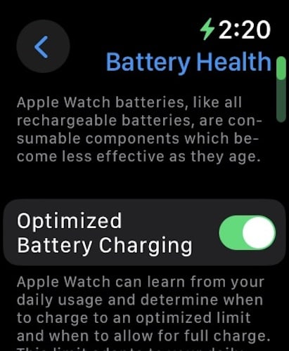 Turn On Optimized Battery Charging in Apple Settings
