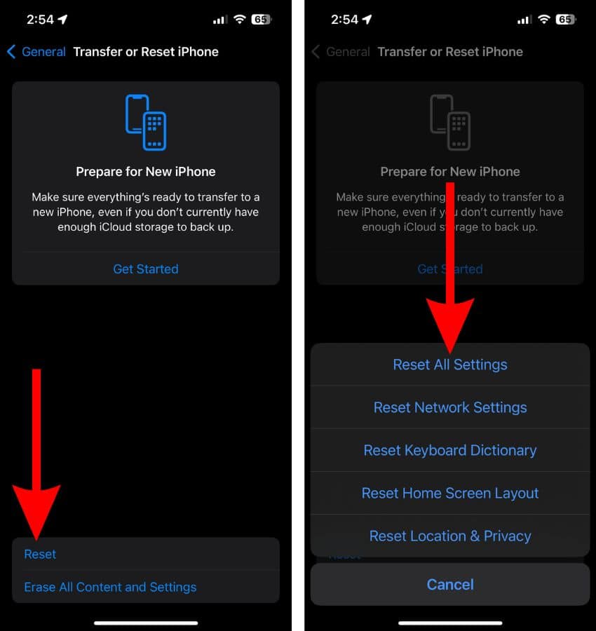 Reset All Settings on iPhone To Fix iPhone 15 Freezing and Glitching Issues