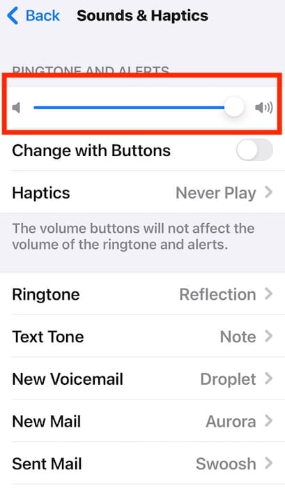 Adjusting the Ringtone Volume Because iPhone 15 Pro Volume Buttons not Working