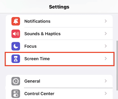 Select Screen Time