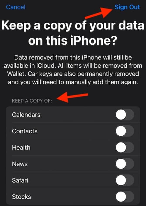Share Button Working iOS 17 Keep Data iPhone Tap Sign Out