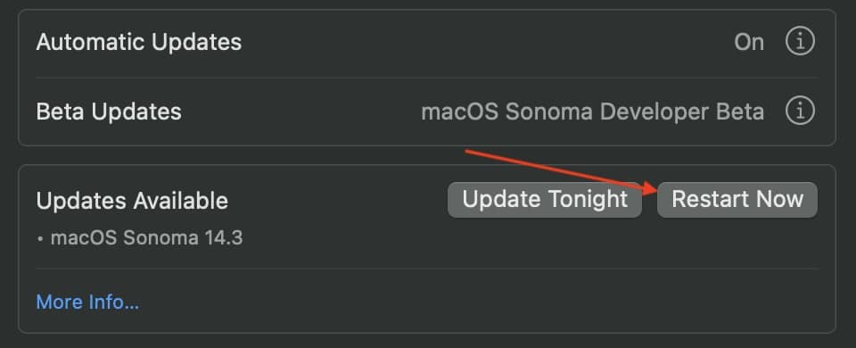 Updating MacOs Sonoma Stuck Select Software Update