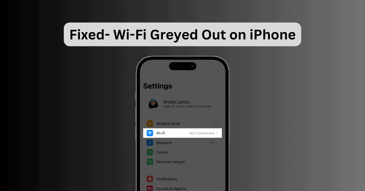 Wi-Fi Greyed Out on iPhone